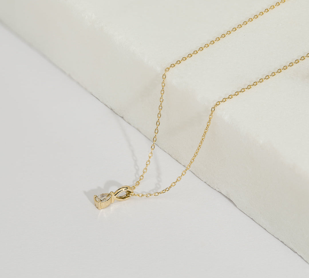 0.3 CT Pear Cut Solitaire Moissanite Necklace