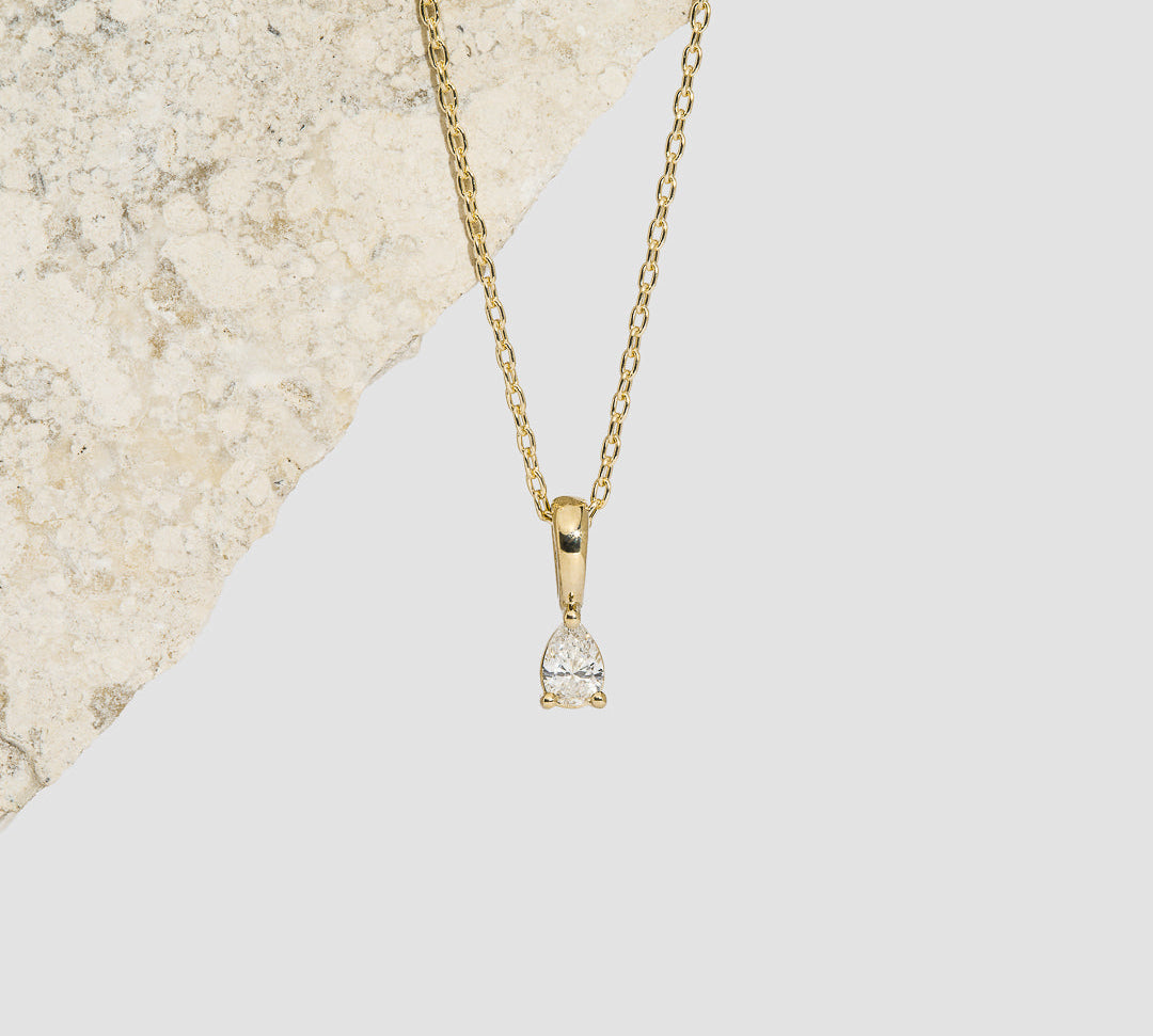 0.3 CT Pear Cut Solitaire Moissanite Necklace