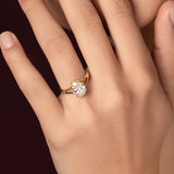 2.5 CT Oval Pronged Bezel Split Shank Lab Grown Diamond Engagement Ring