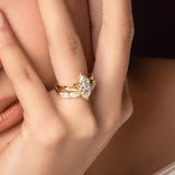 2.5 CT Marquise Pronged Bezel Split Shank Lab Grown Diamond Engagement Ring
