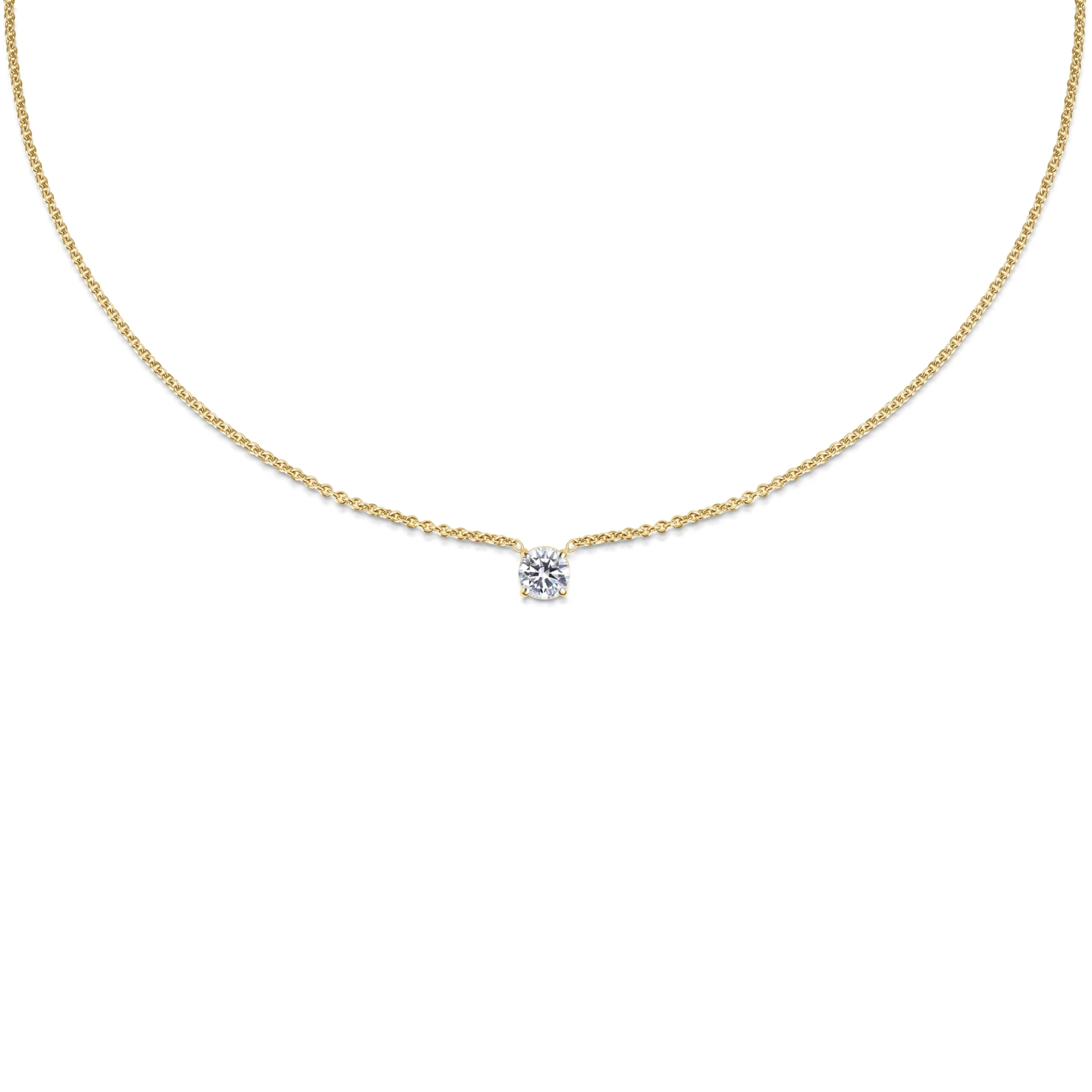 0.50 CT Round Solitaire Lab Grown Diamond Necklace
