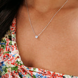 0.50 CT Round Solitaire Lab Grown Diamond Necklace