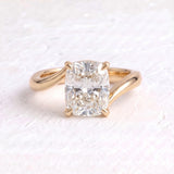 3.0 CT Elongated Cushion Shaped Lab Grown Diamond Soliatire Style Engagement Ring