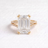 Beyonce – Inspired 7 Carat Emerald Cut Split Shank Lab Grown Diamond Engagement Ring