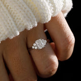 Radiant Lab Grown Diamond Cluster Style Engagement Ring