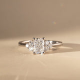 Radiant Lab Grown Diamond Cluster Style Engagement Ring