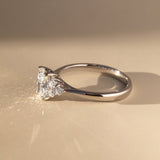 Radiant Lab Grown Diamond Cluster Style Engagement Ring