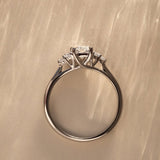Radiant Lab Grown Diamond Cluster Style Engagement Ring
