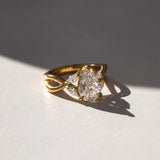 Pear Lab Grown Diamond Cross Over Style Engagement Ring
