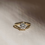 2 CT Cushion Split Shank Lab Grown Diamond Engagement Ring