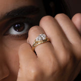 2 CT East-West Pear Split Shank Lab Grown Diamond Engagement Ring
