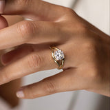 2 CT Cushion Split Shank Lab Grown Diamond Engagement Ring