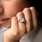 2 CT Radiant Split Shank Lab Grown Diamond Engagement Ring