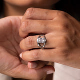 2 CT Emerald Split Shank Lab Grown Diamond Engagement Ring