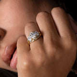 2.5 CT Oval Three Stone Split Shank Lab Grown Diamond Engagement Ring