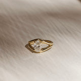 2 CT Oval Split Shank Lab Grown Diamond Engagement Ring