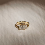 2 CT East-West Pear Split Shank Lab Grown Diamond Engagement Ring