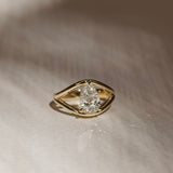 2 CT Pear Split Shank Lab Grown Diamond Engagement Ring