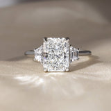 Radiant  Lab Grown Diamond Three Stone Style Engagement Ring