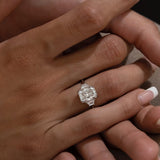 Radiant  Lab Grown Diamond Three Stone Style Engagement Ring