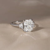 Radiant  Lab Grown Diamond Three Stone Style Engagement Ring