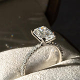 Cushion Lab Grown Diamond Pave Style Engagement Ring