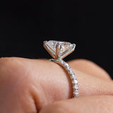 Cushion Lab Grown Diamond Pave Style Engagement Ring