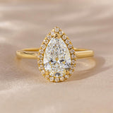 Pear  Lab Grown Diamond Halo Style Engagement Ring