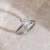 Princess Lab Grown Diamond Hidden Halo Style Engagement Ring