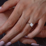 Princess Lab Grown Diamond Hidden Halo Style Engagement Ring