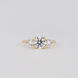 Round Lab Grown Diamond Three Stone Engagement Ring