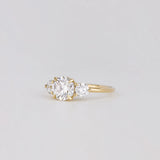 Round Lab Grown Diamond Three Stone Engagement Ring