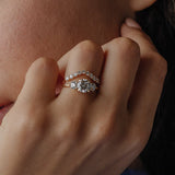 Round Lab Grown Diamond Three Stone Engagement Ring
