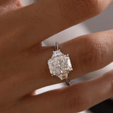 Radiant Lab Grown Diamond Three Stone Engagement Ring