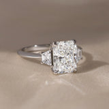 Radiant Lab Grown Diamond Three Stone Engagement Ring