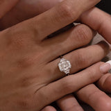 Radiant Lab Grown Diamond Three Stone Engagement Ring