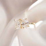 2 TCW Oval & Radiant Toi Et Moi Moissanite Engagement Ring
