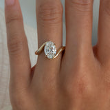 1.0 - 3.0 CT Oval Cut Lab Grown Diamond Bypass Engagement Ring