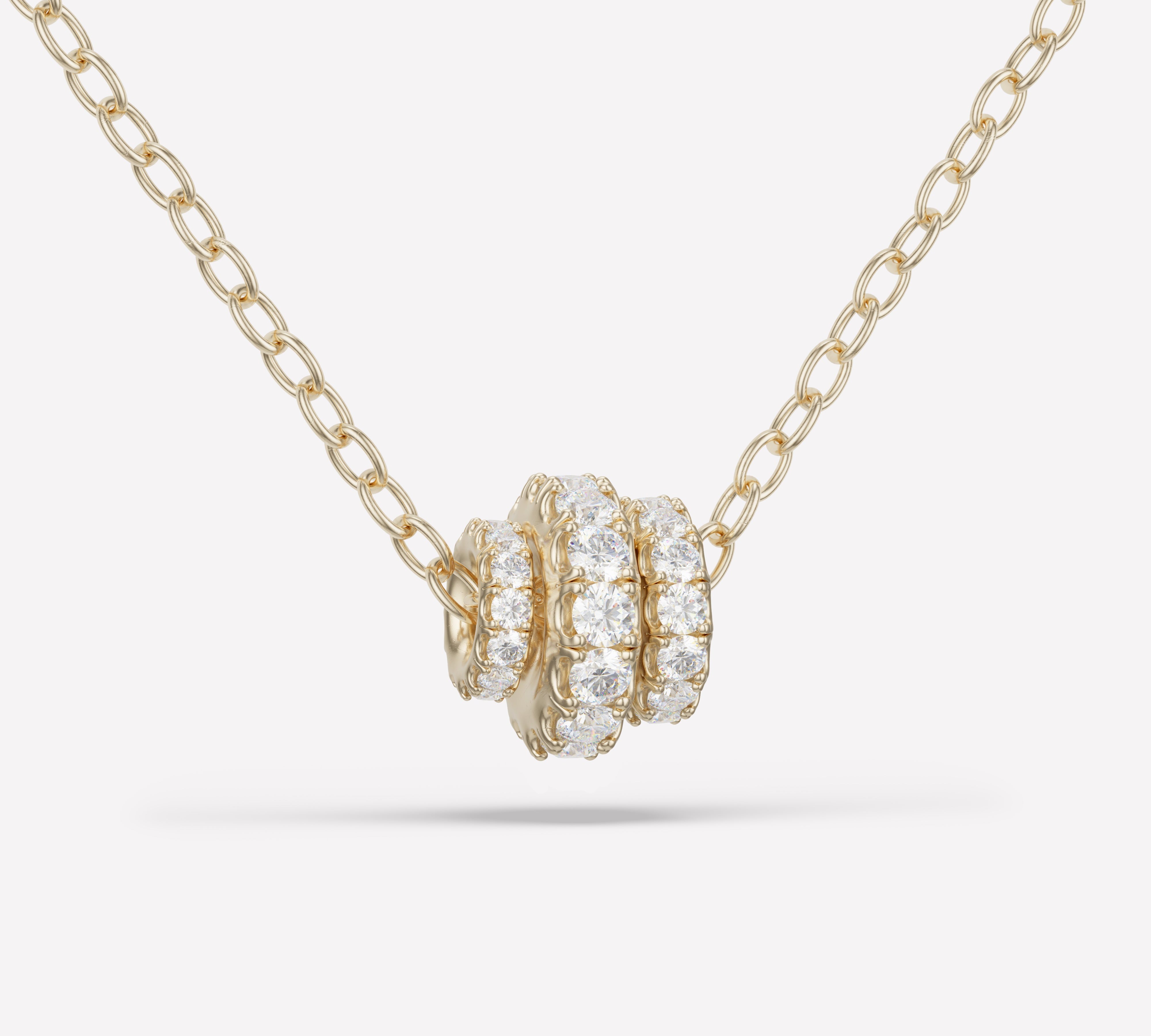 0.6 TCW Round Cut Multi Stone Moissanite Necklace