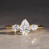 Pear  Lab Grown Diamond Three Stone Style Engagement Ring