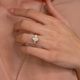 Pear Lab Grown Diamond Three Stone Style Engagement Ring