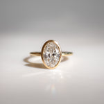 1.5 CT Oval Bezel Moissanite Engagement Ring