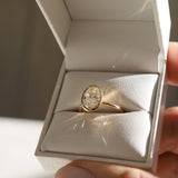 1.5 CT Oval Bezel Moissanite Engagement Ring