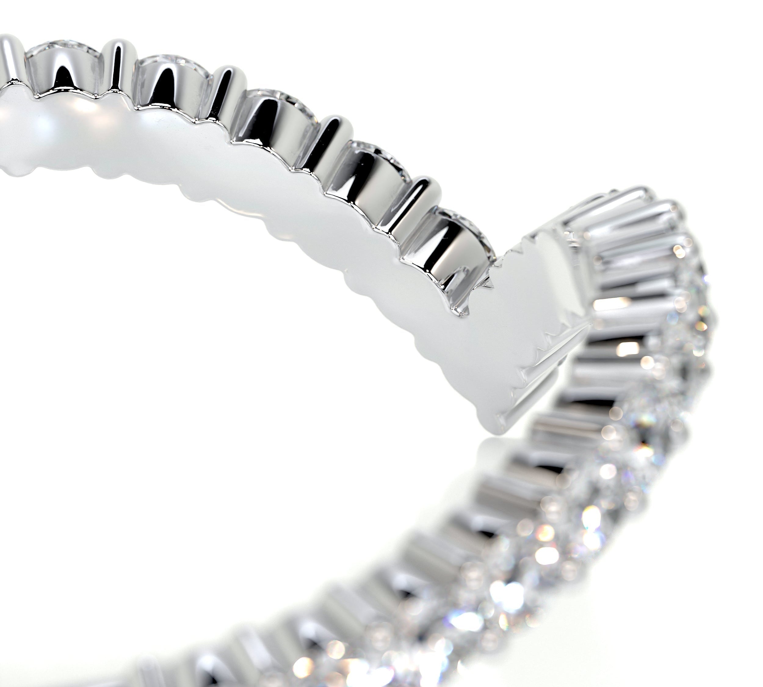 0.5 CT Round Curved CVD EF/VVS Diamond Wedding Band 2