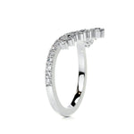 0.5 CT Round Curved Lab Grown Diamond Wedding Band