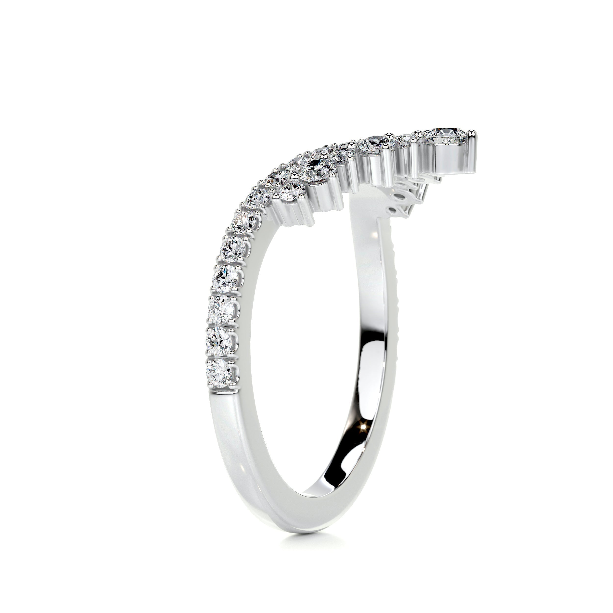 0.5 CT Round Curved Lab Grown Diamond Wedding Band