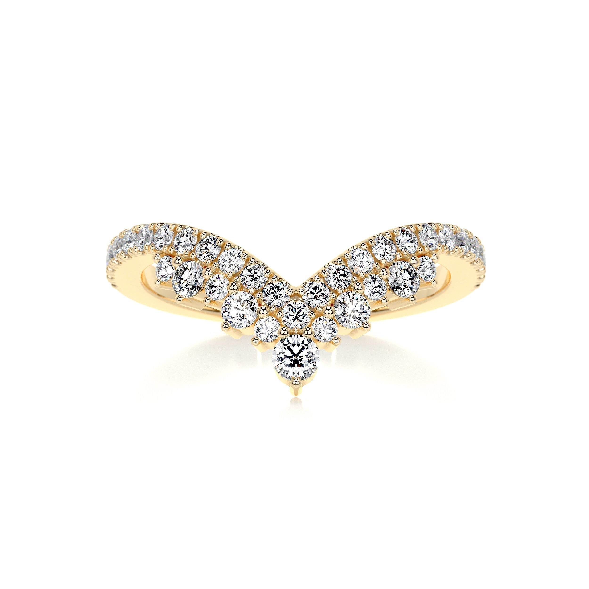 0.5 CT Round Curved Lab Grown Diamond Wedding Band