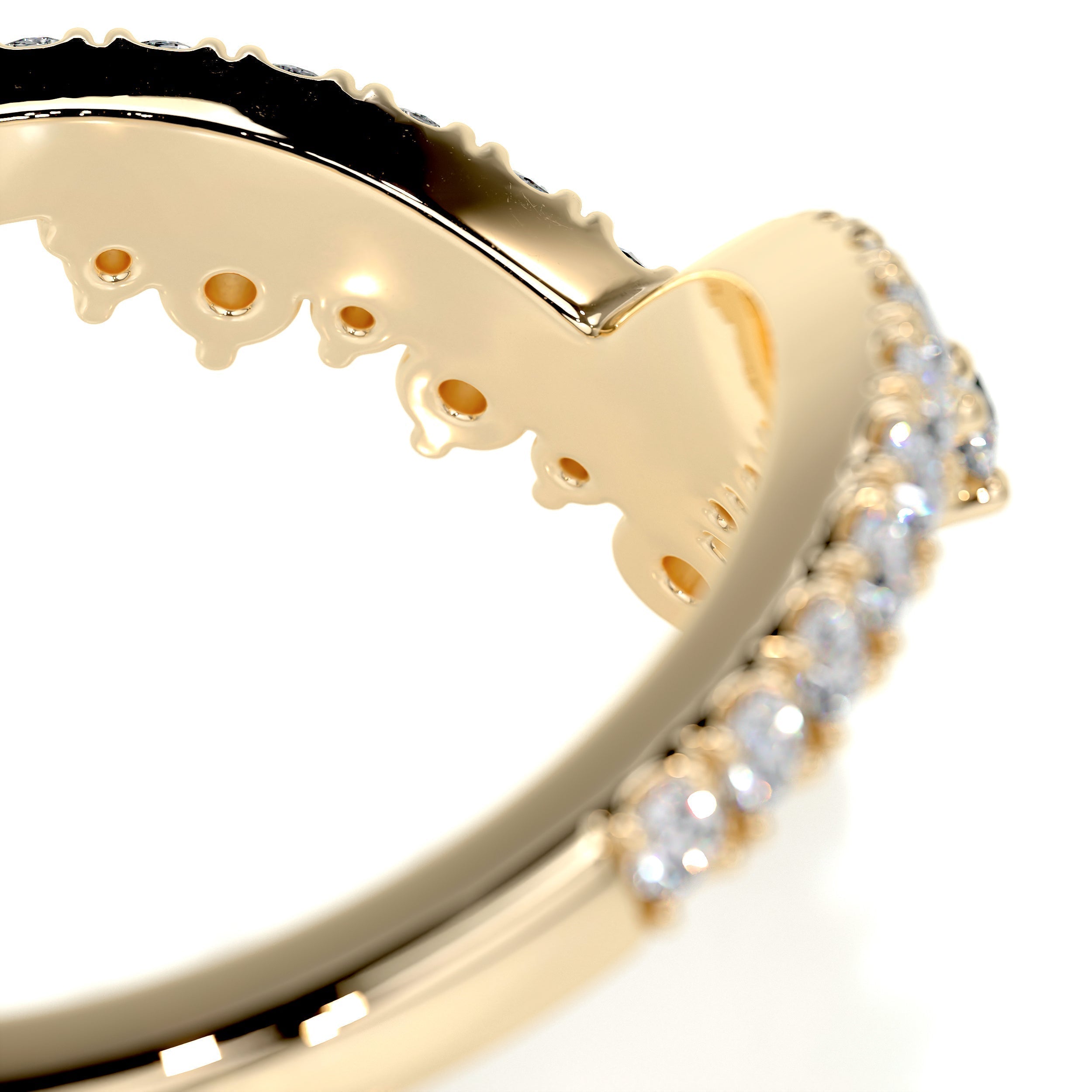 0.5 CT Round Curved Lab Grown Diamond Wedding Band