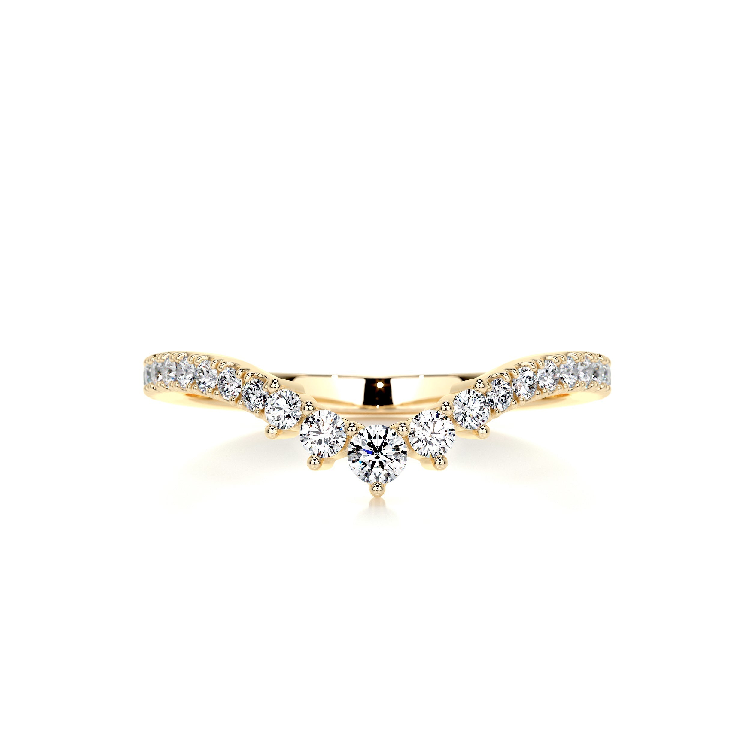 0.35 CT Round Curved CVD EF/VVS Diamond Wedding Band 4