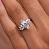 Marquise Lab Grown Diamond Cluster Engagement Ring